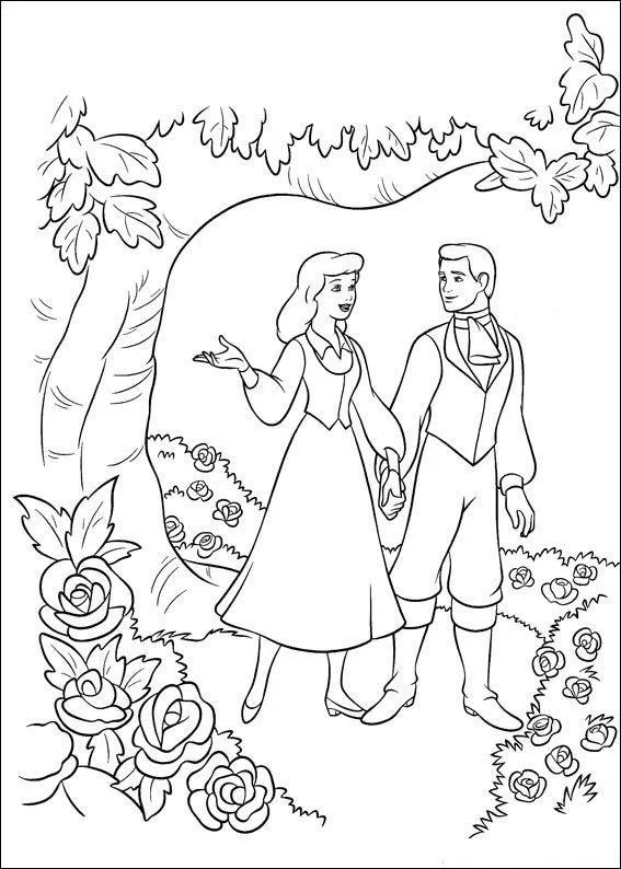 Desenho de Cinderela para colorir e imprimir: número 25