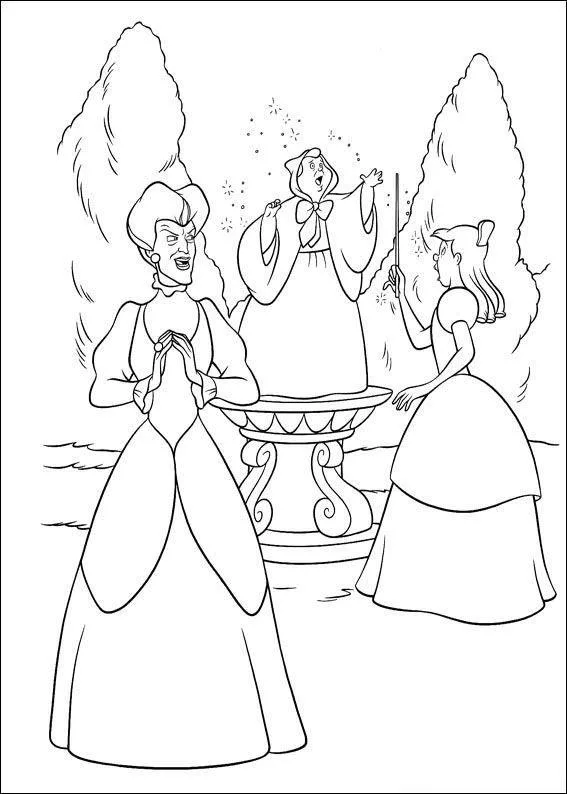 Desenho de Cinderela para colorir e imprimir: número 26