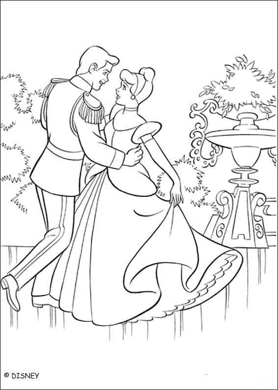 Desenho de Cinderela para colorir e imprimir: número 27