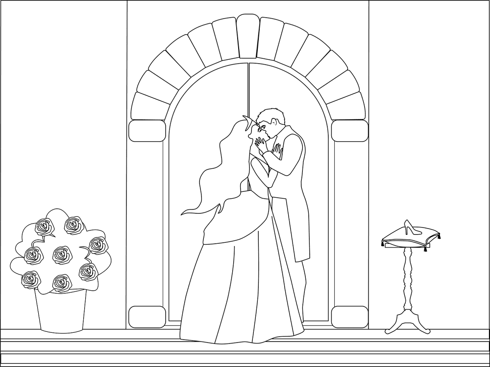 Desenho de Cinderela para colorir e imprimir: número 28