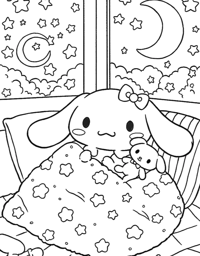 Desenho de Cinnamoroll para colorir e imprimir: número 1