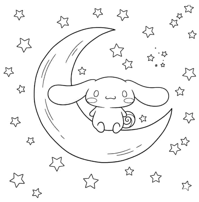 Desenho de Cinnamoroll para colorir e imprimir: número 2