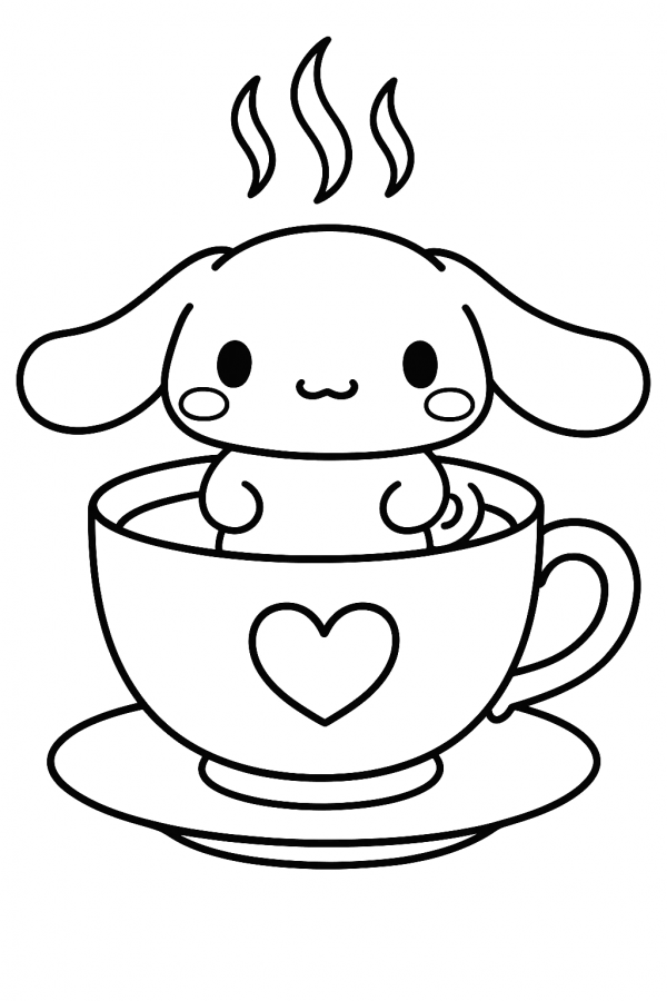 Desenho de Cinnamoroll para colorir e imprimir: número 5