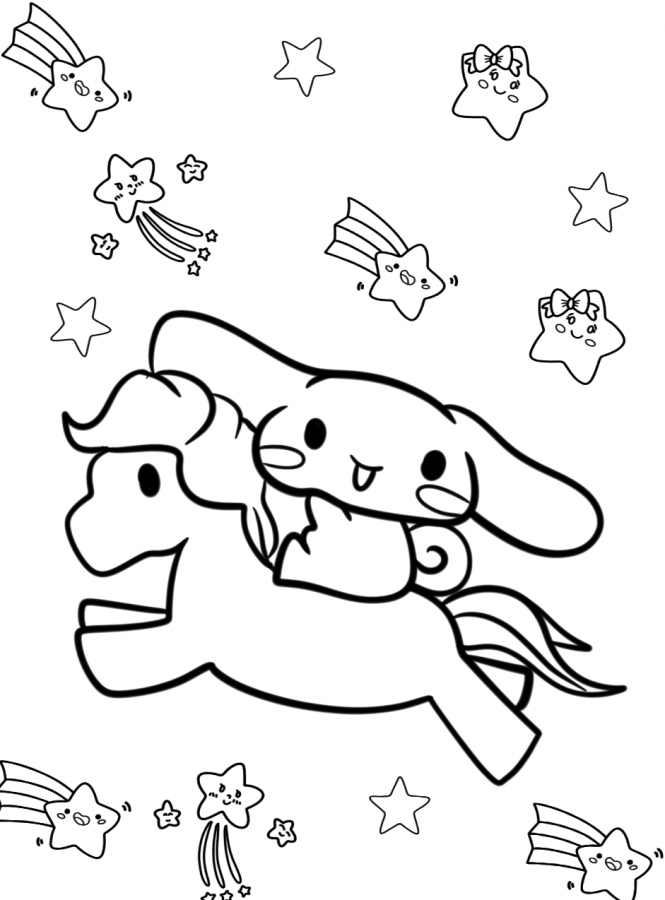 Desenho de Cinnamoroll para colorir e imprimir: número 6