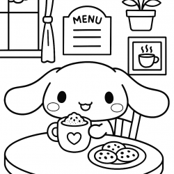 Desenho de Cinnamoroll para colorir e imprimir: número 8