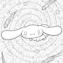 Desenho de Cinnamoroll para colorir e imprimir: número 9