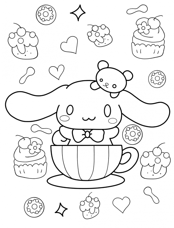 Desenho de Cinnamoroll para colorir e imprimir: número 11