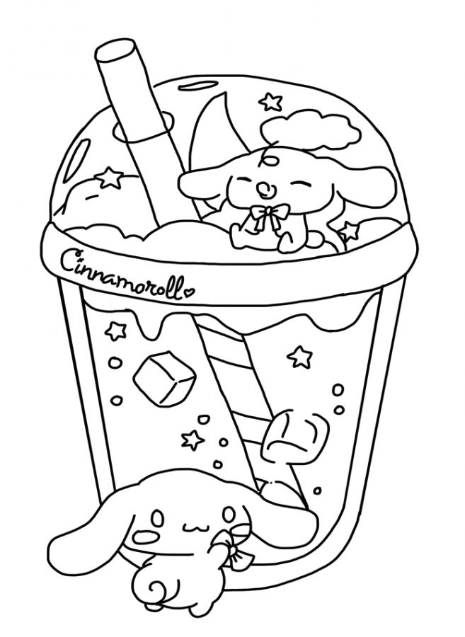 Desenho de Cinnamoroll para colorir e imprimir: número 13
