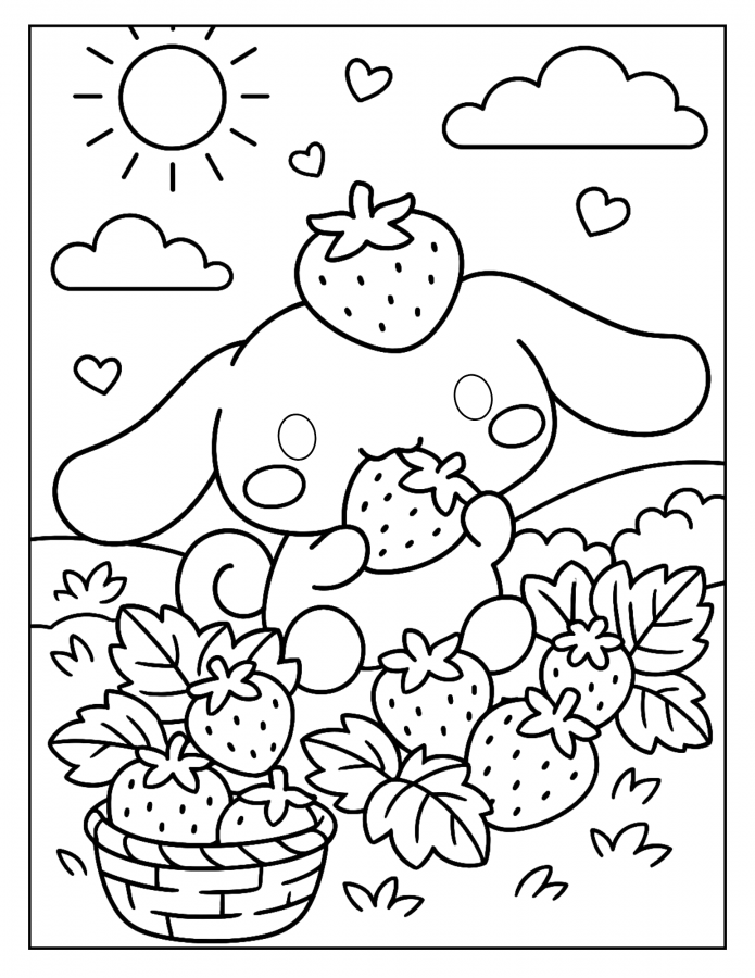 Desenho de Cinnamoroll para colorir e imprimir: número 17