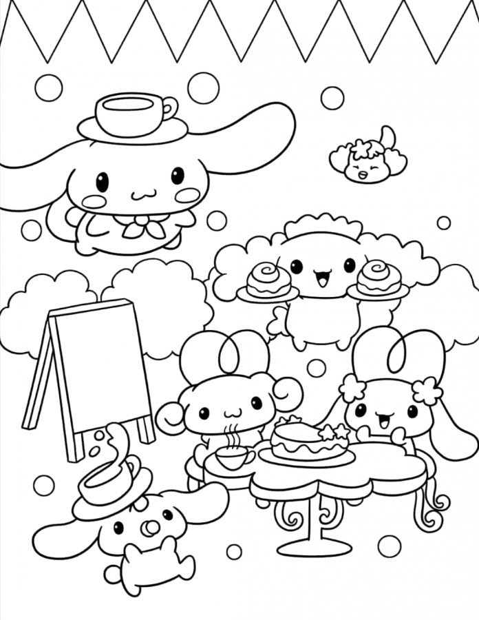 Desenho de Cinnamoroll para colorir e imprimir: número 18