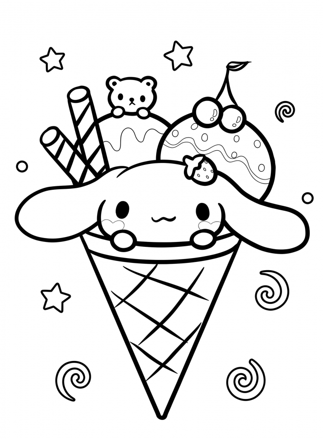 Desenho de Cinnamoroll para colorir e imprimir: número 19