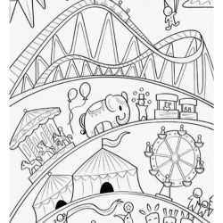 Desenho de Circo para colorir e imprimir: número 1
