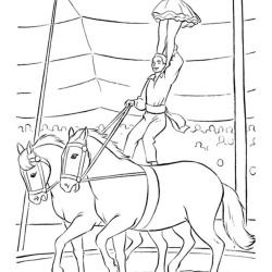Desenho de Circo para colorir e imprimir: número 4