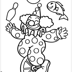 Desenho de Circo para colorir e imprimir: número 5