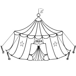 Desenho de Circo para colorir e imprimir: número 6