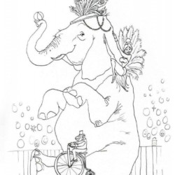 Desenho de Circo para colorir e imprimir: número 9