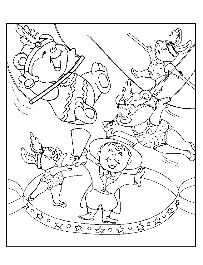Desenho de Circo para colorir e imprimir: número 14