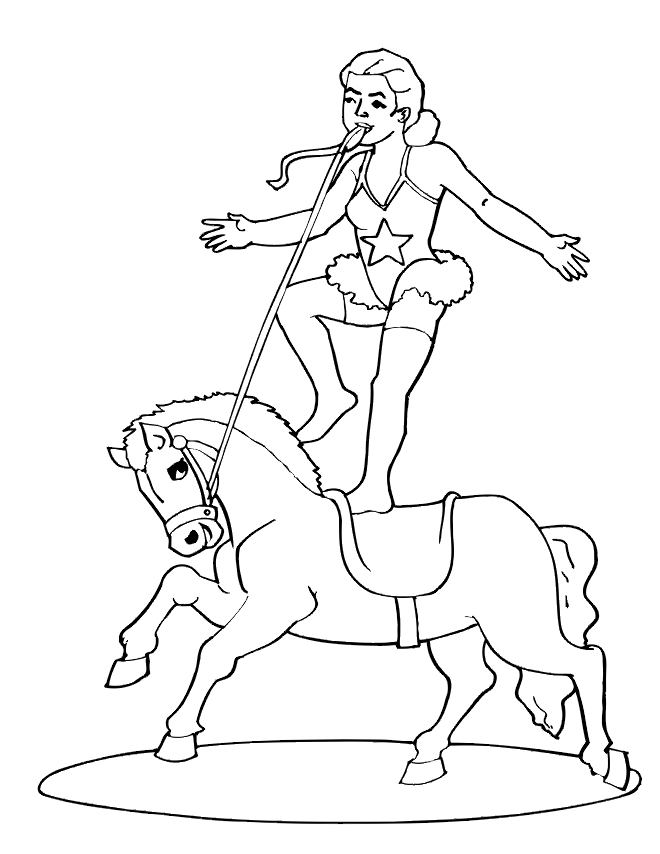 Desenho de Circo para colorir e imprimir: número 17