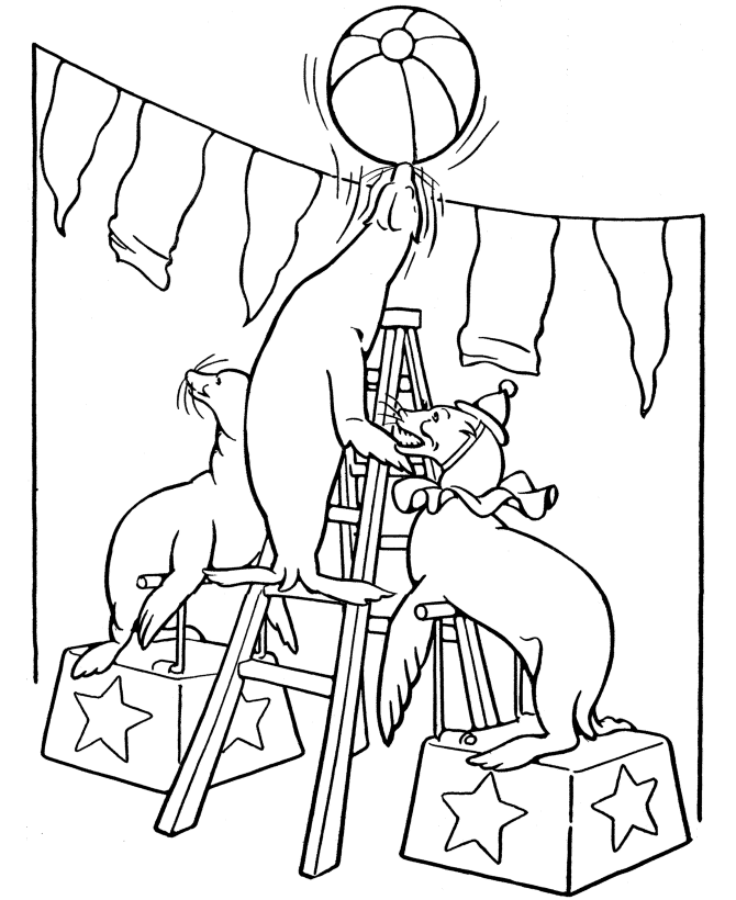 Desenho de Circo para colorir e imprimir: número 20