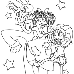 Desenho de Circo Digital para colorir e imprimir: número 6