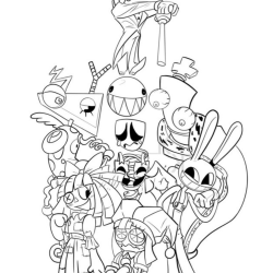 Desenho de Circo Digital para colorir e imprimir: número 10