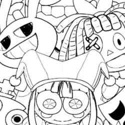 Desenho de Circo Digital para colorir e imprimir: número 11