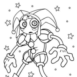 Desenho de Circo Digital para colorir e imprimir: número 16