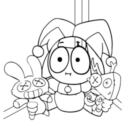 Desenho de Circo Digital para colorir e imprimir: número 17