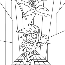 Desenho de Circo Digital para colorir e imprimir: número 18