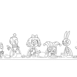 Desenho de Circo Digital para colorir e imprimir: número 21