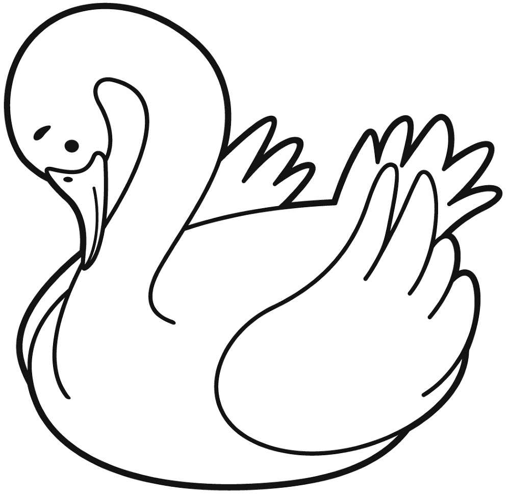 Desenho de Cisnes para colorir e imprimir: número 5