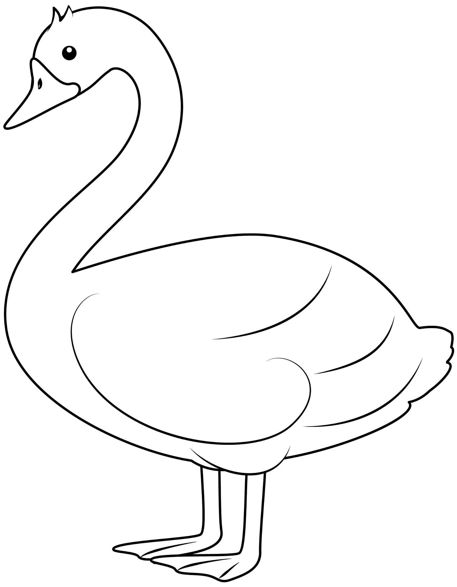 Desenho de Cisnes para colorir e imprimir: número 6