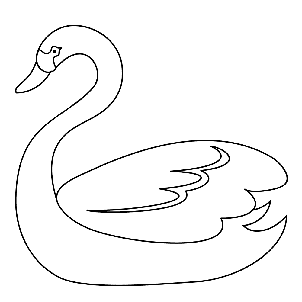 Desenho de Cisnes para colorir e imprimir: número 8