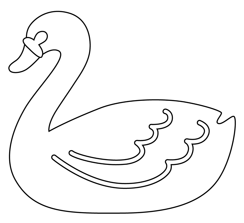 Desenho de Cisnes para colorir e imprimir: número 9