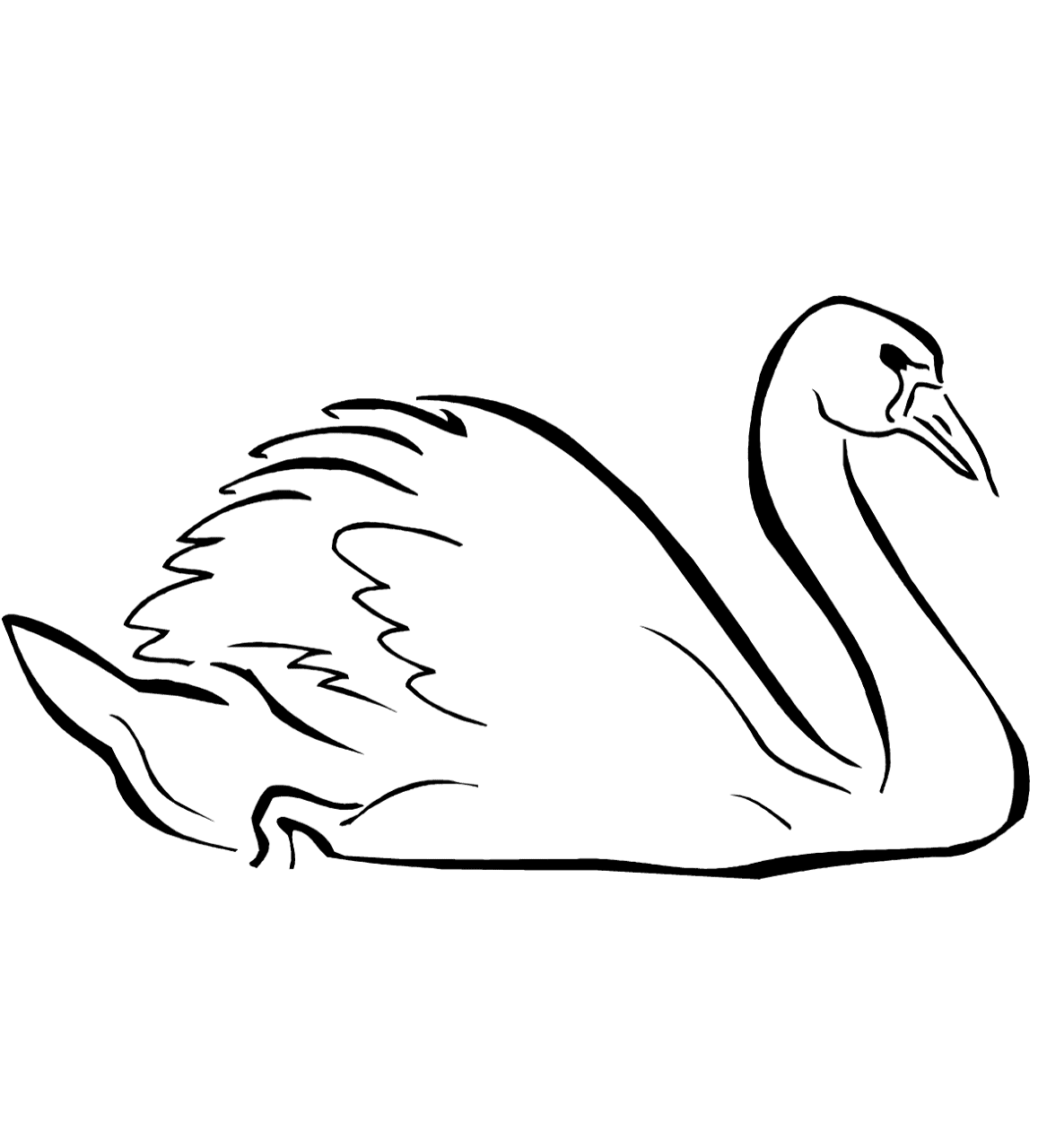 Desenho de Cisnes para colorir e imprimir: número 18