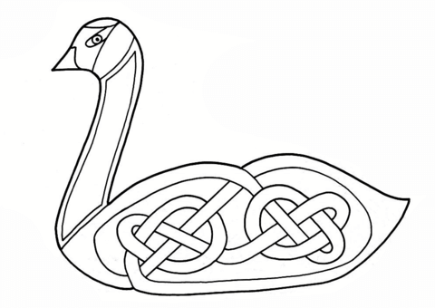 Desenho de Cisnes para colorir e imprimir: número 32