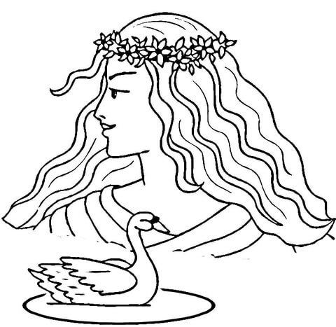 Desenho de Cisnes para colorir e imprimir: número 48