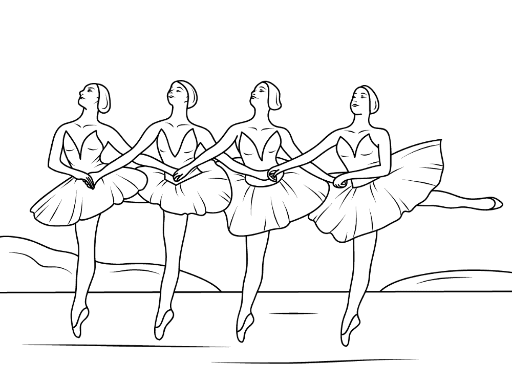 Desenho de Cisnes para colorir