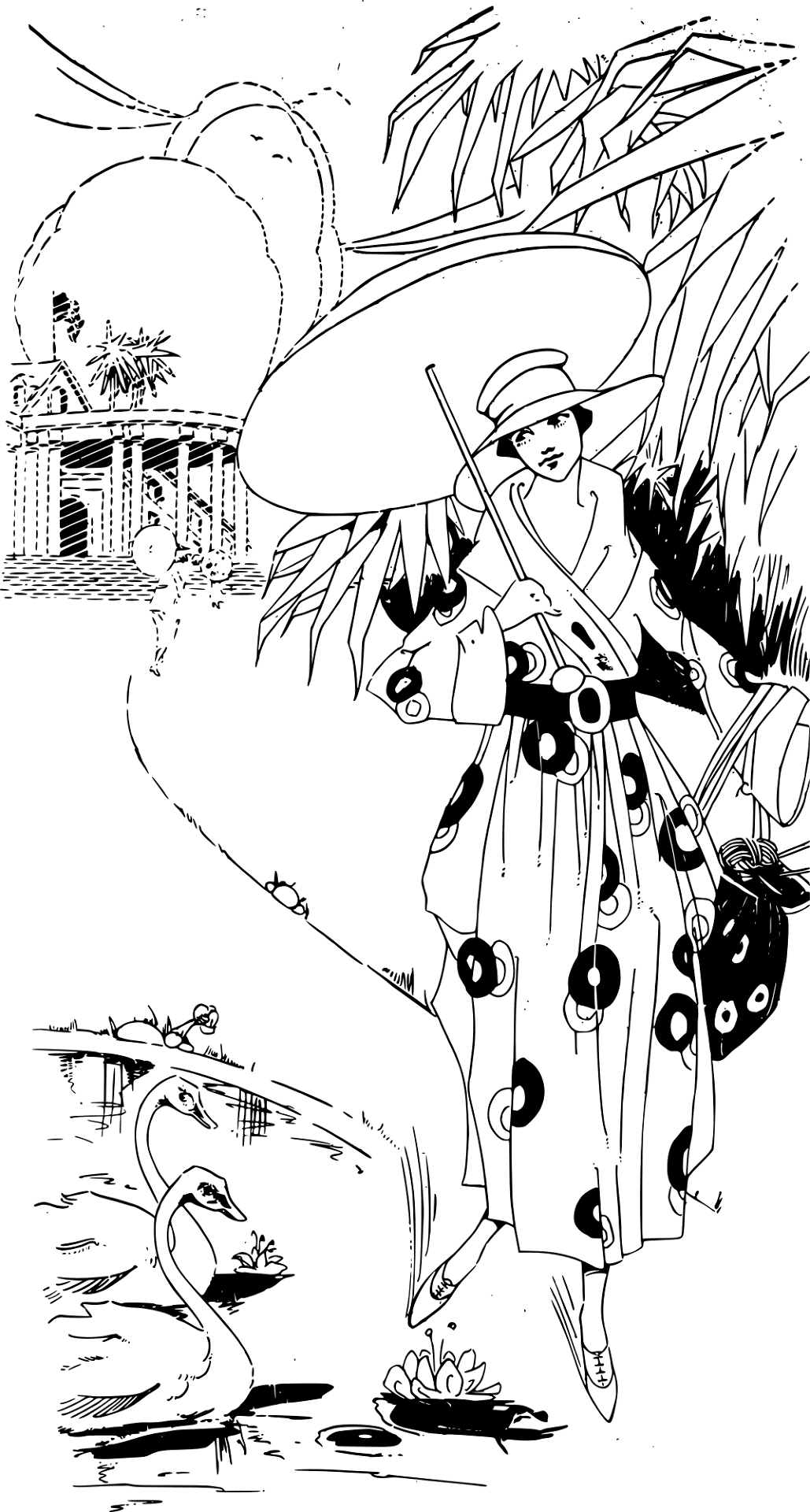 Desenho de Cisnes para colorir