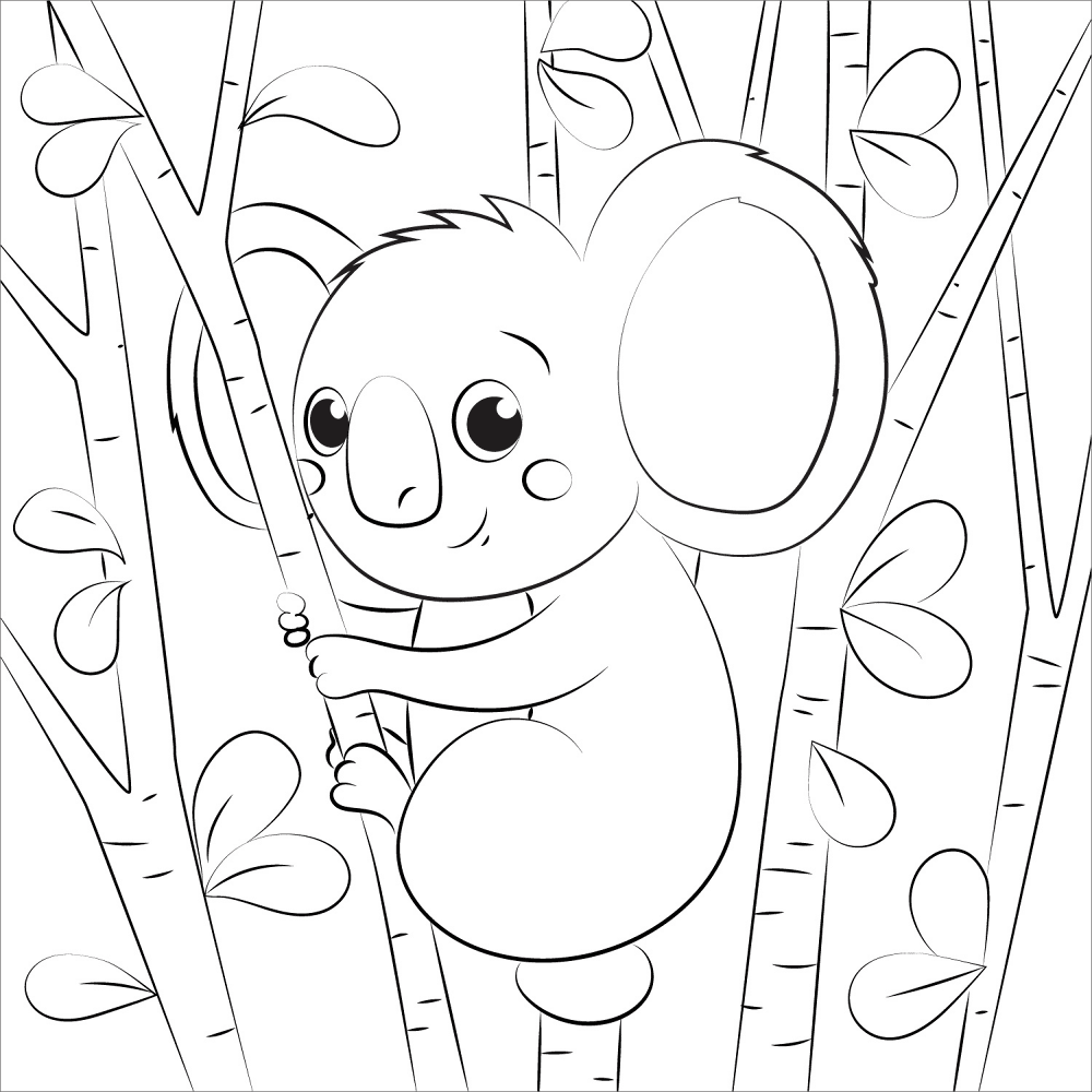 Desenho de Coalas para colorir e imprimir: número 1