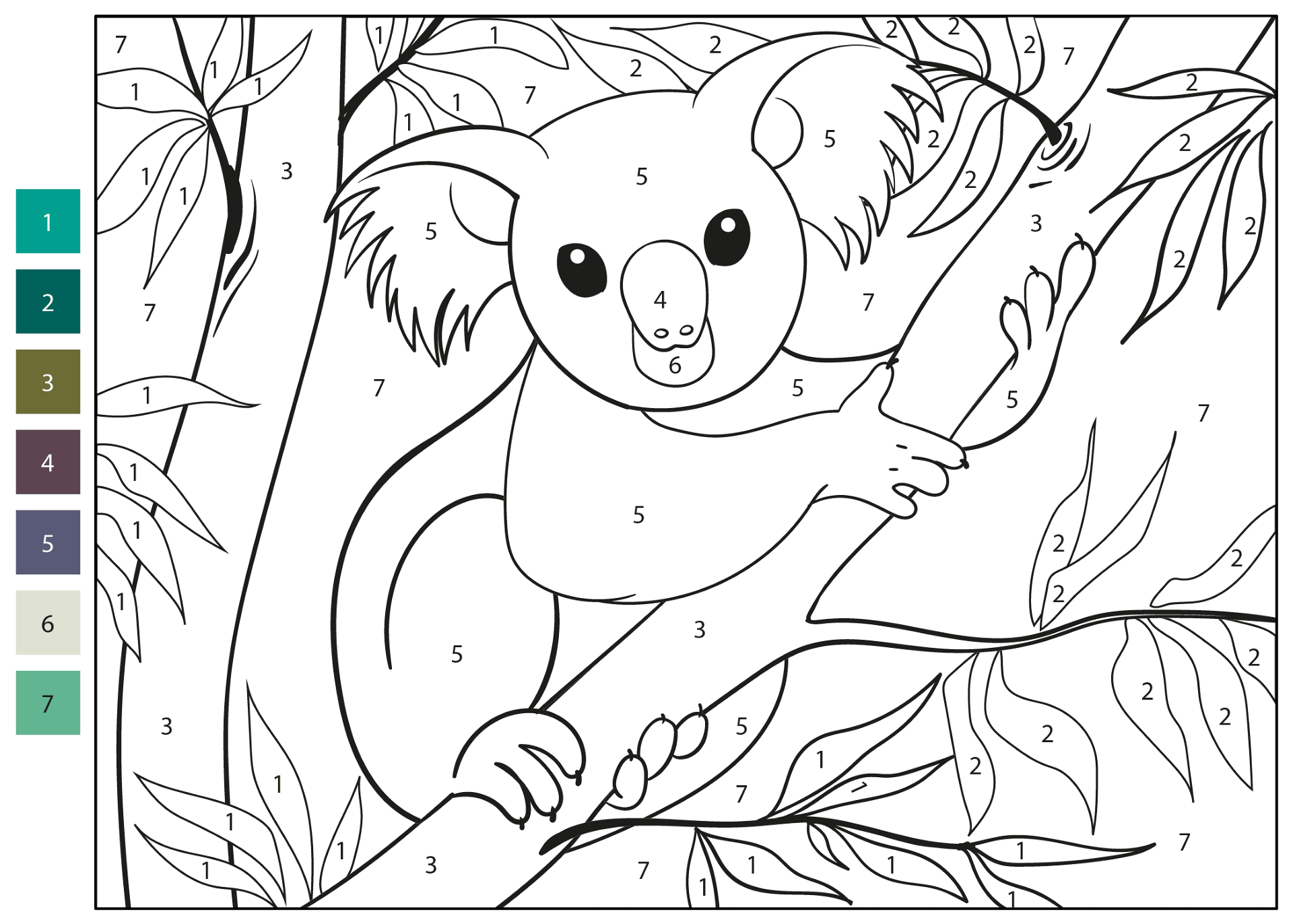 Desenho de Coalas para colorir e imprimir: número 11