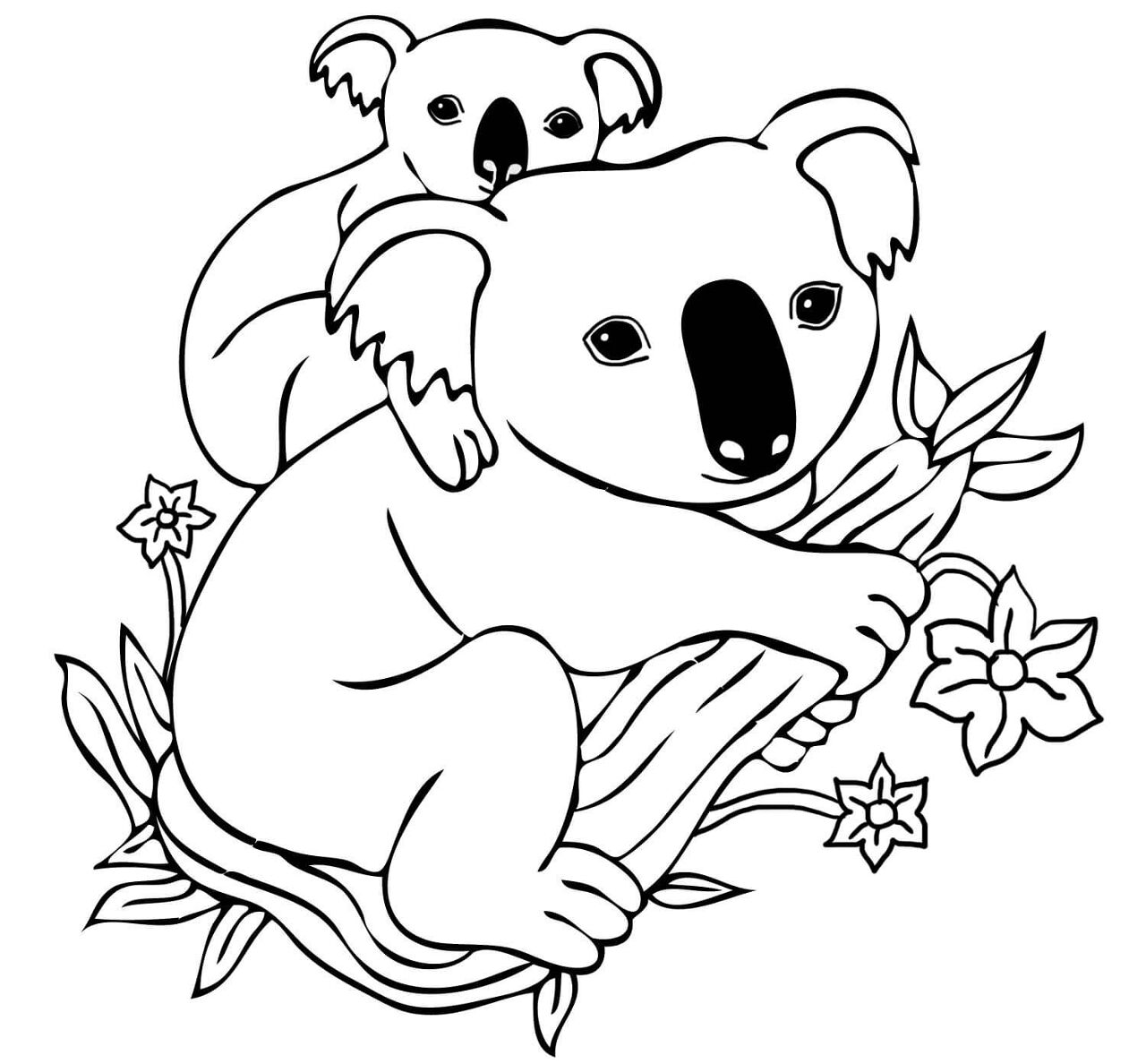 Desenho de Coalas para colorir e imprimir: número 22