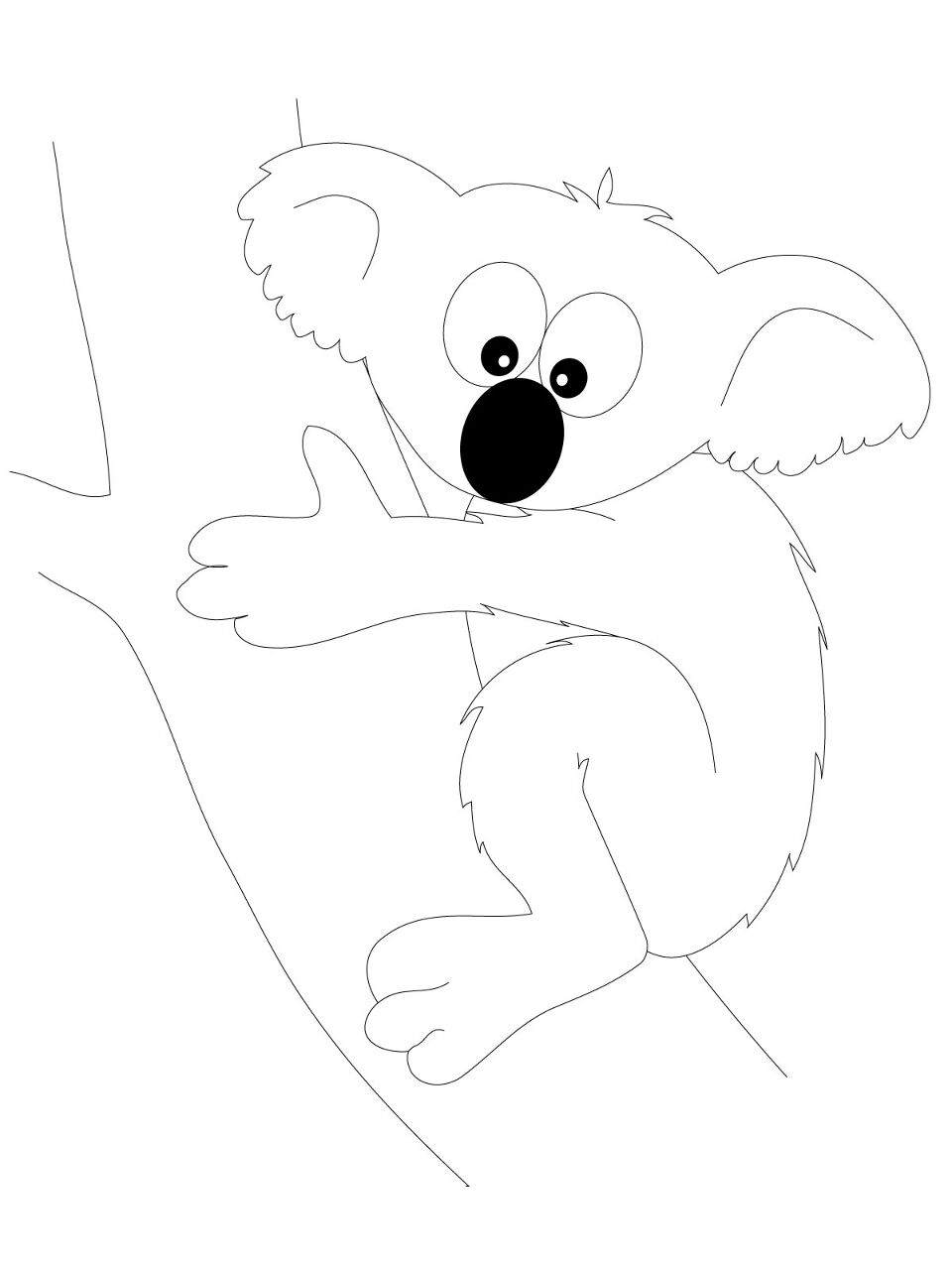 Desenho de Coalas para colorir e imprimir: número 33