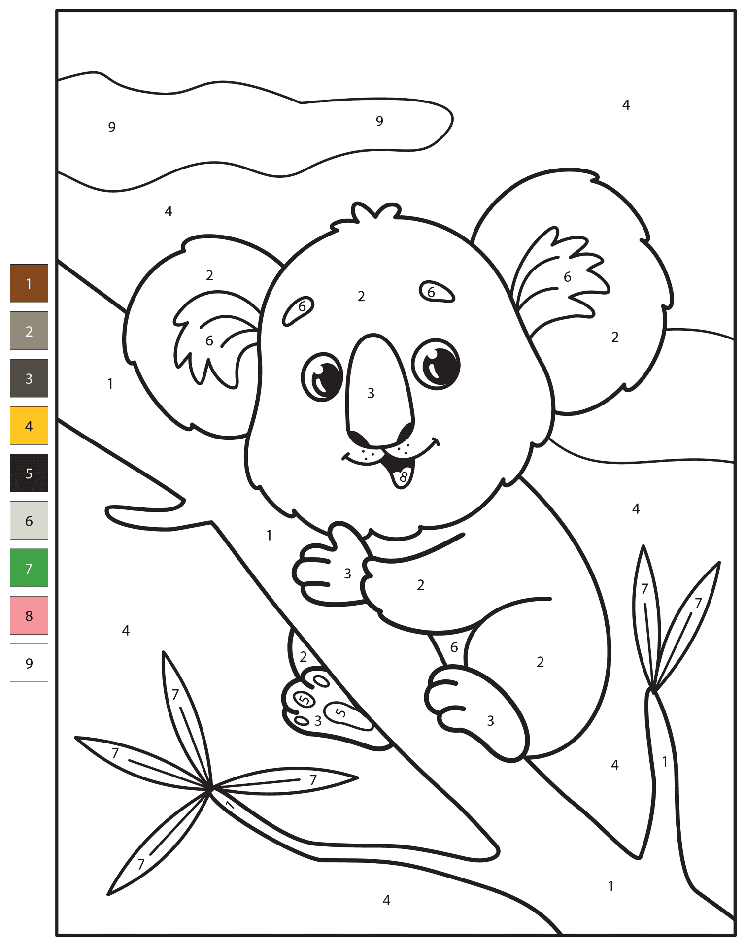 Desenho de Coalas para colorir e imprimir: número 38