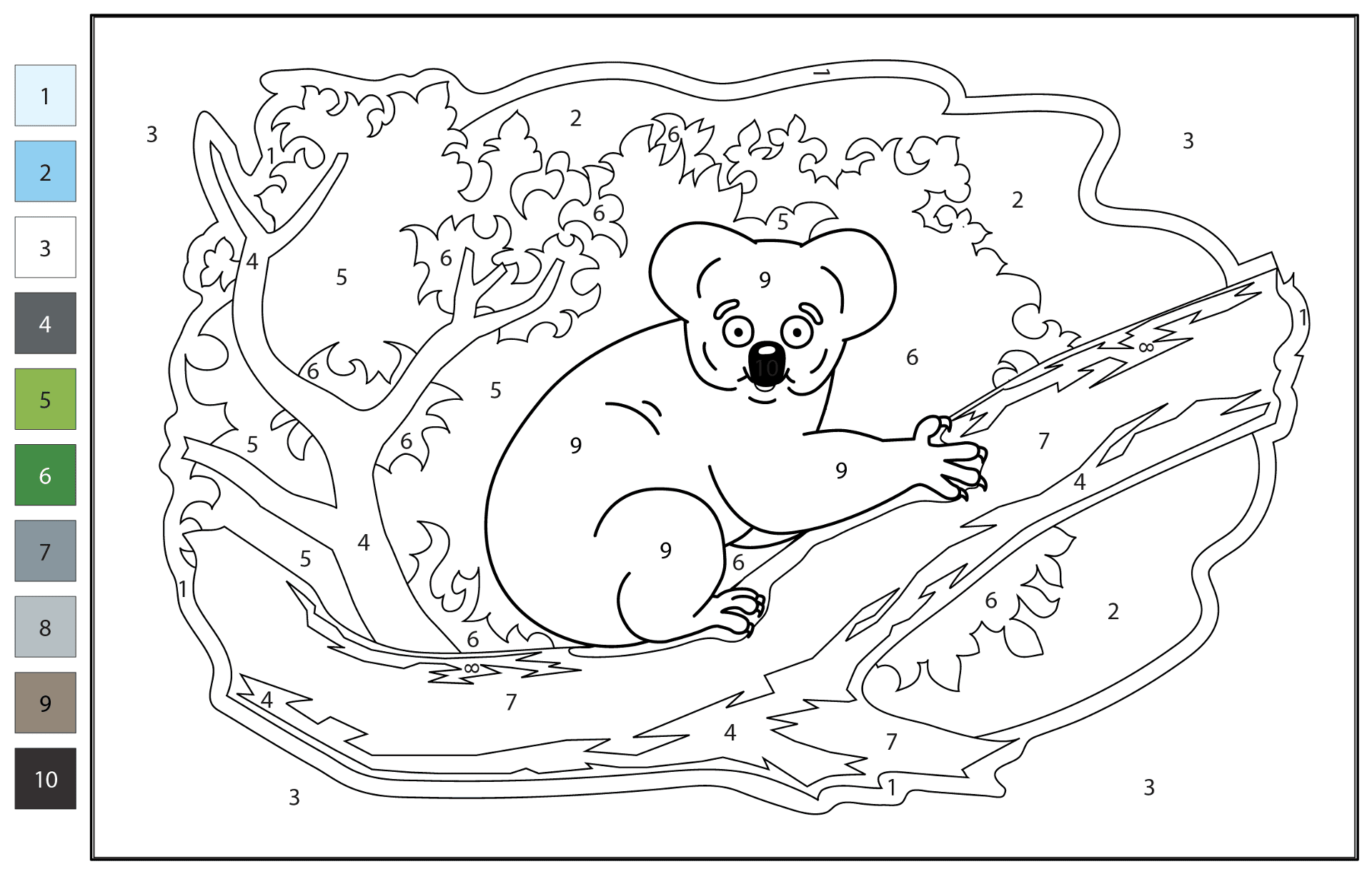 Desenho de Coalas para colorir e imprimir: número 47