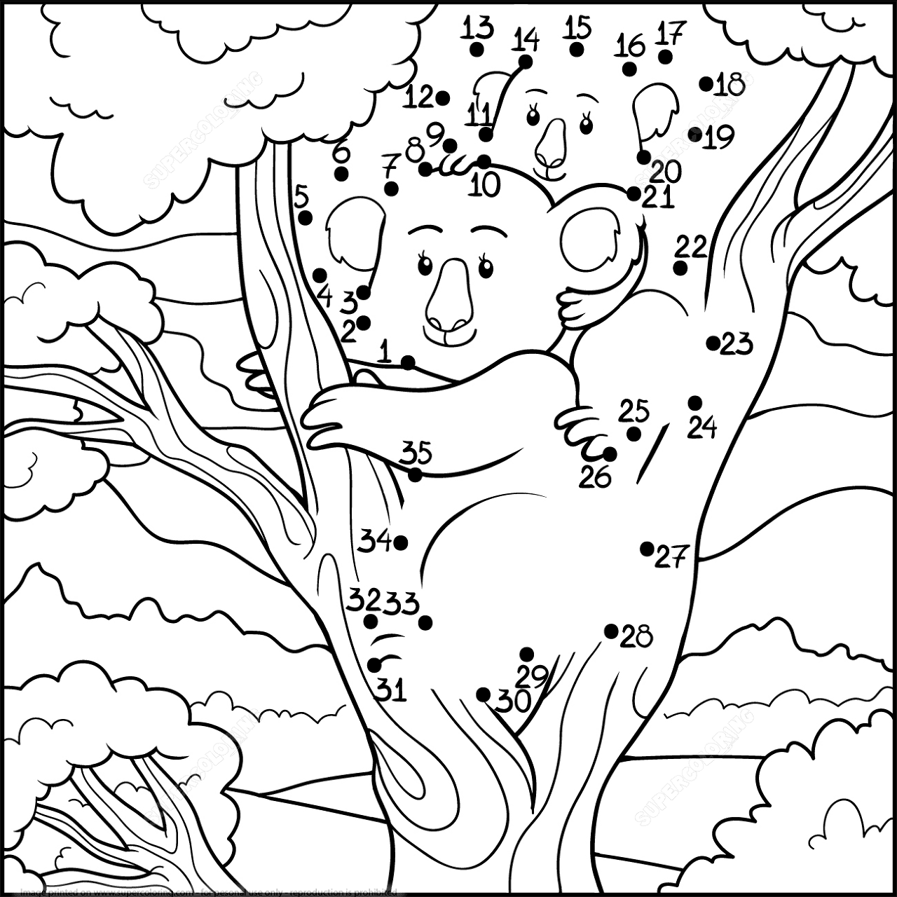 Desenho de Coalas para colorir