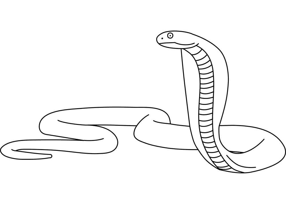 Desenho de Cobras para colorir e imprimir: número 3