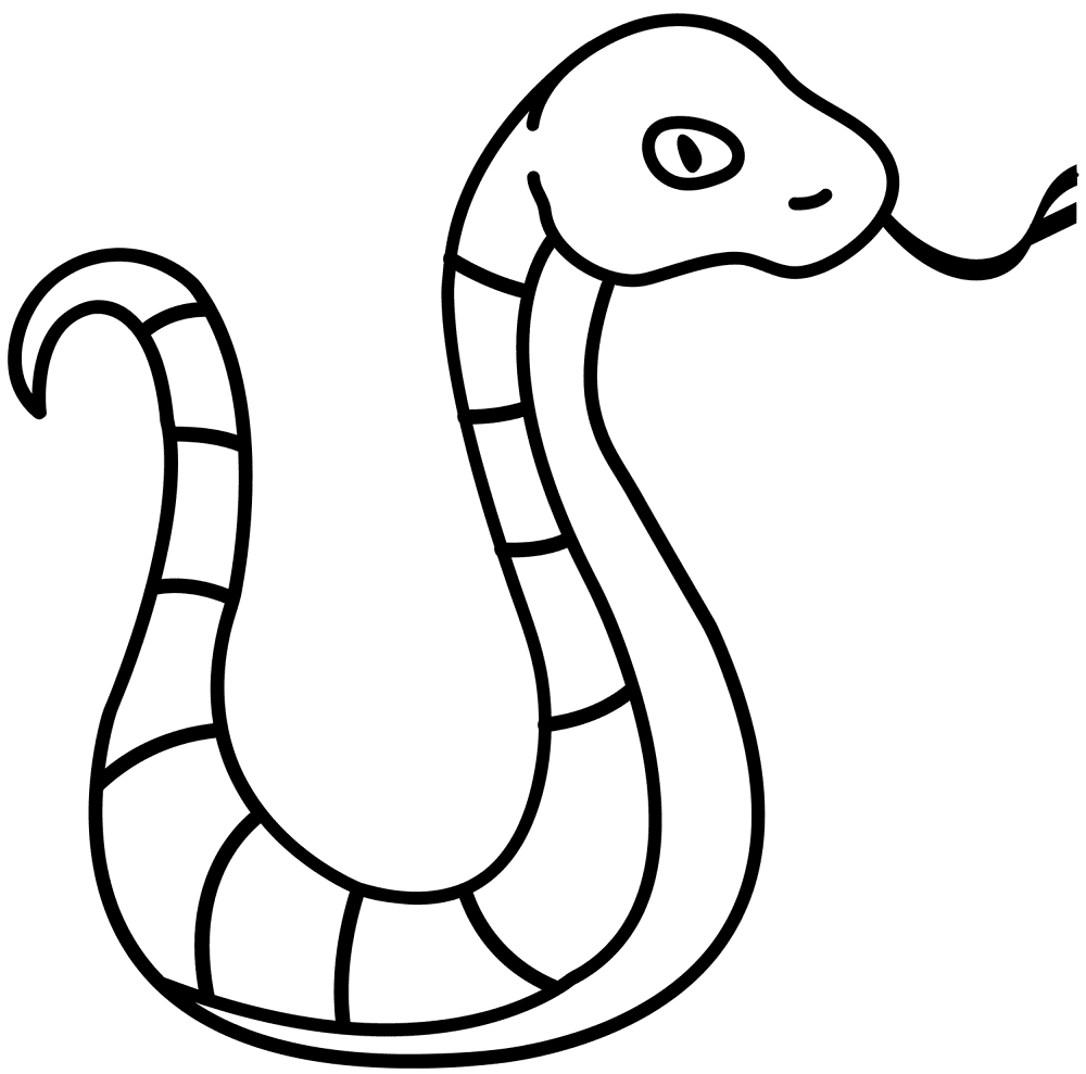 Desenho de Cobras para colorir e imprimir: número 4