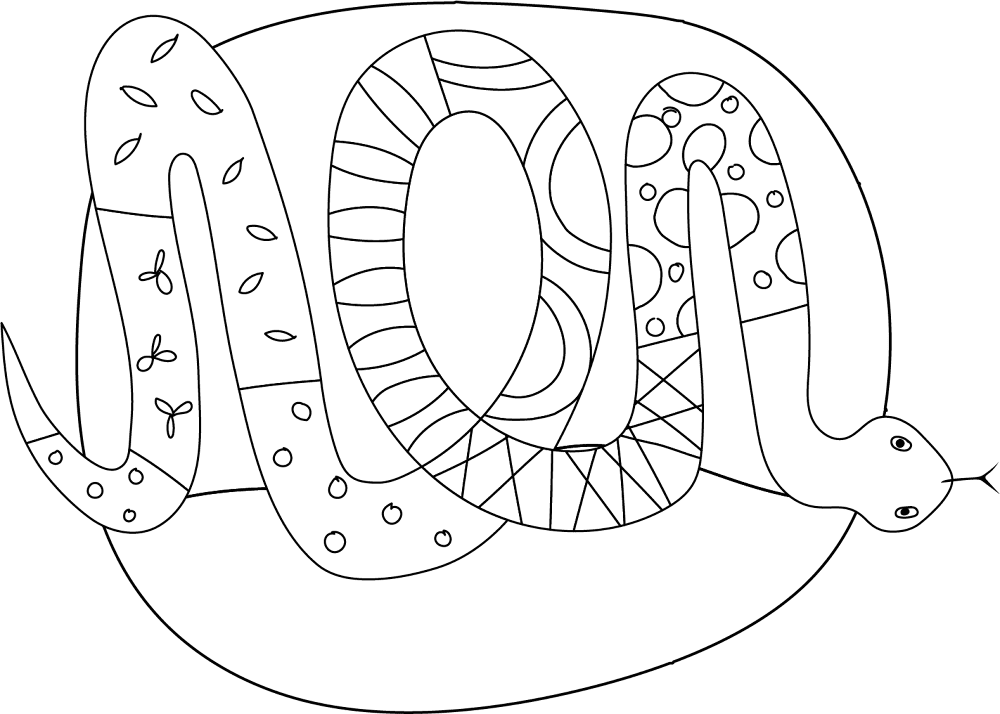 Desenho de Cobras para colorir e imprimir: número 6