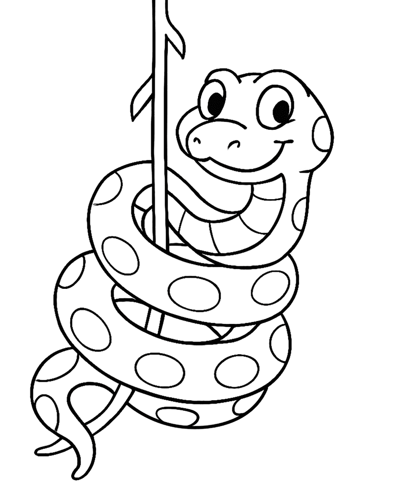Desenho de Cobras para colorir e imprimir: número 7